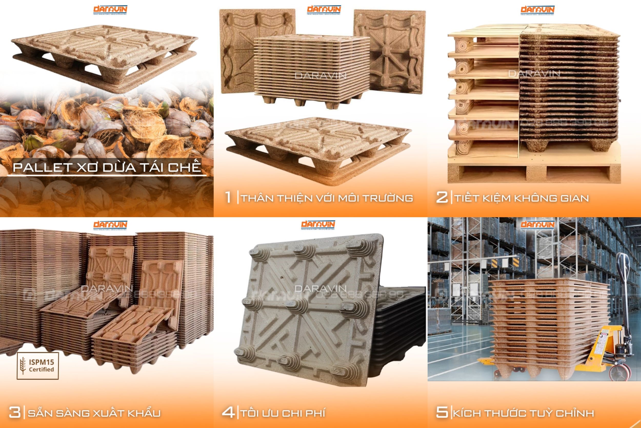 Pallet Dừa Cho Ngành Chế Biến Gỗ Những Lợi Ích Vượt Trội 5 Quy trình sản xuất Pallet dừa, từ nguyên liệu chất xơ dừa